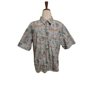 WOOF Republic Tropical & Floral Print Hawaiian men's shirt size 4XL slim fit.
